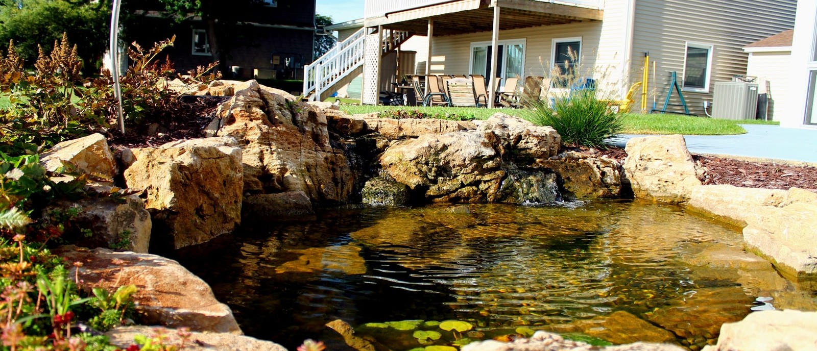Pond maintenance at R&A Landscaping, Otsego MI